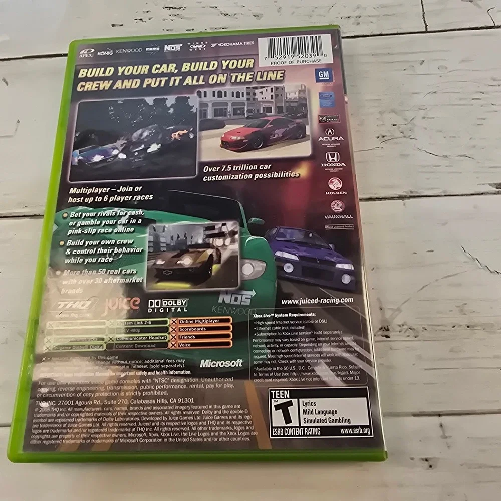 Juiced Original Xbox Game CIB THQ Street Racing Customization 2005 NTSC